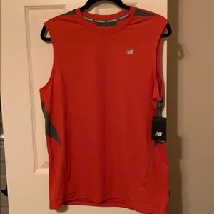 NWT New Balance orange/grey muscle shirt